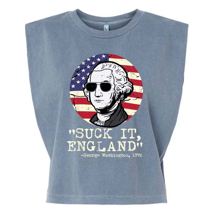 4th July George Washington England Funny Patriotic Men Women Garment-Dyed Women's Muscle Tee