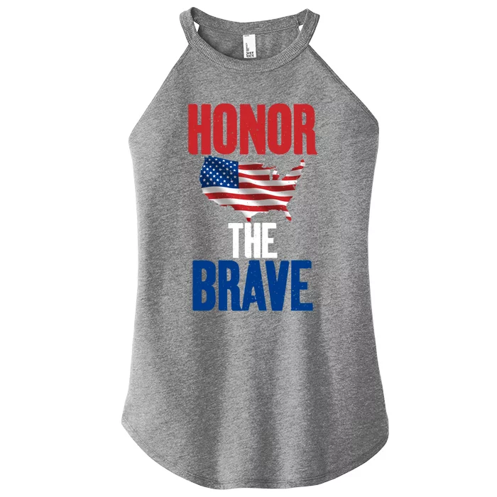 4th July Honor The Brave Memorial Day Gift Women’s Perfect Tri Rocker Tank