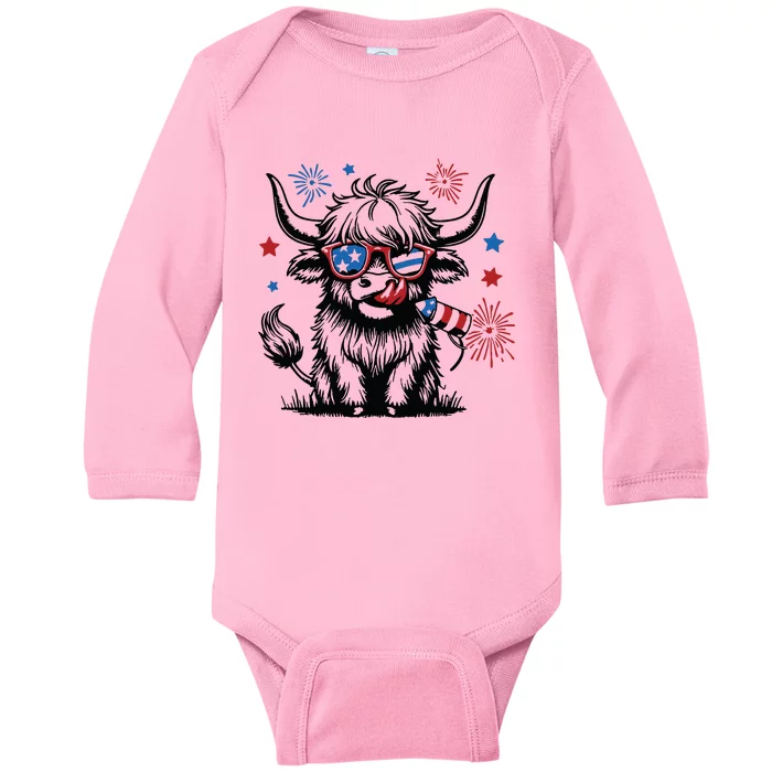 4th July Heifer Baby Long Sleeve Bodysuit