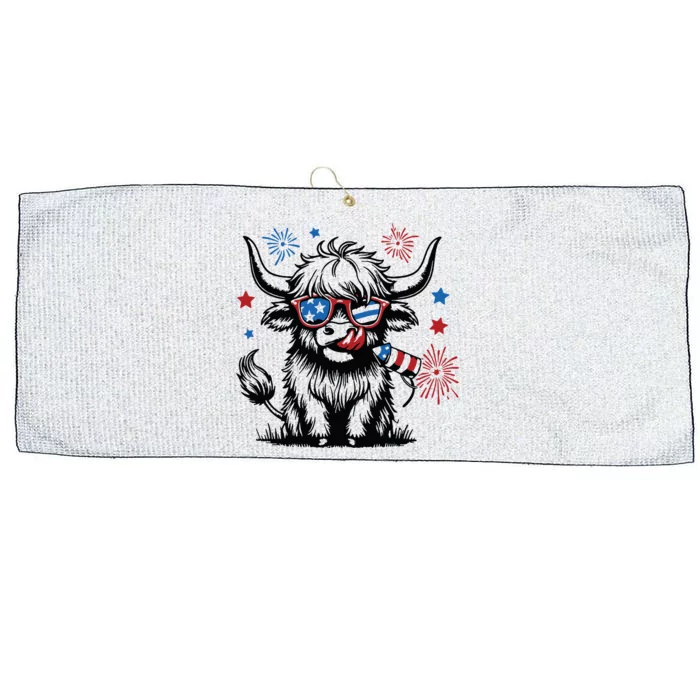 4th July Heifer Large Microfiber Waffle Golf Towel