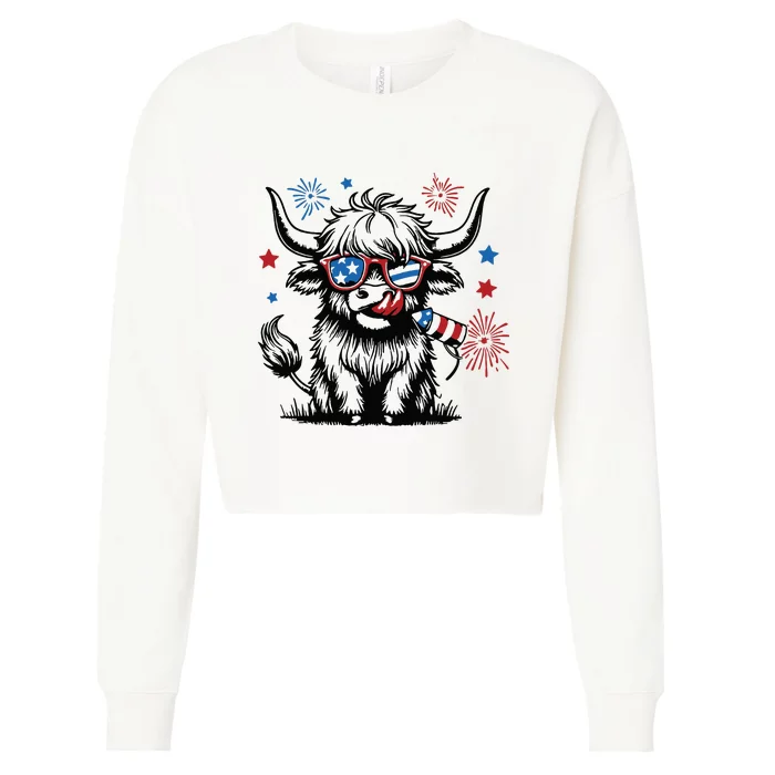 4th July Heifer Cropped Pullover Crew