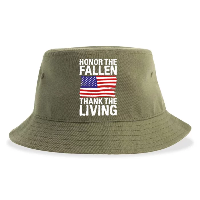 4th July Honor The Fallen Thank The Living Memorial Day Gift Sustainable Bucket Hat