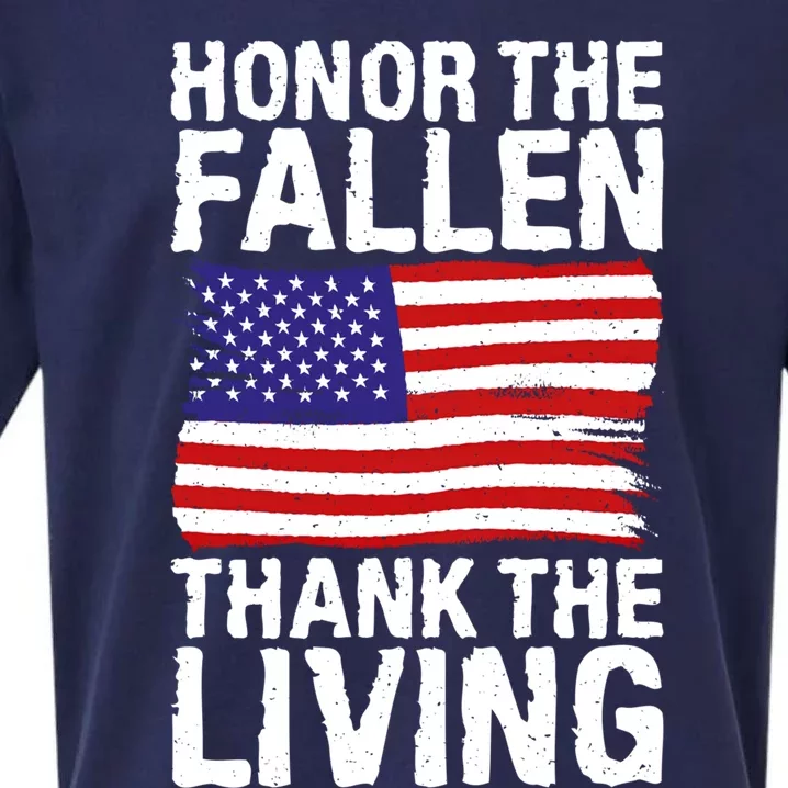 4th July Honor The Fallen Thank The Living Memorial Day Gift Sueded Cloud Jersey T-Shirt