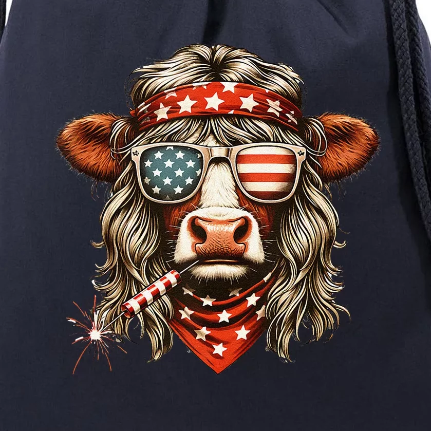 4th July Heifer Drawstring Bag