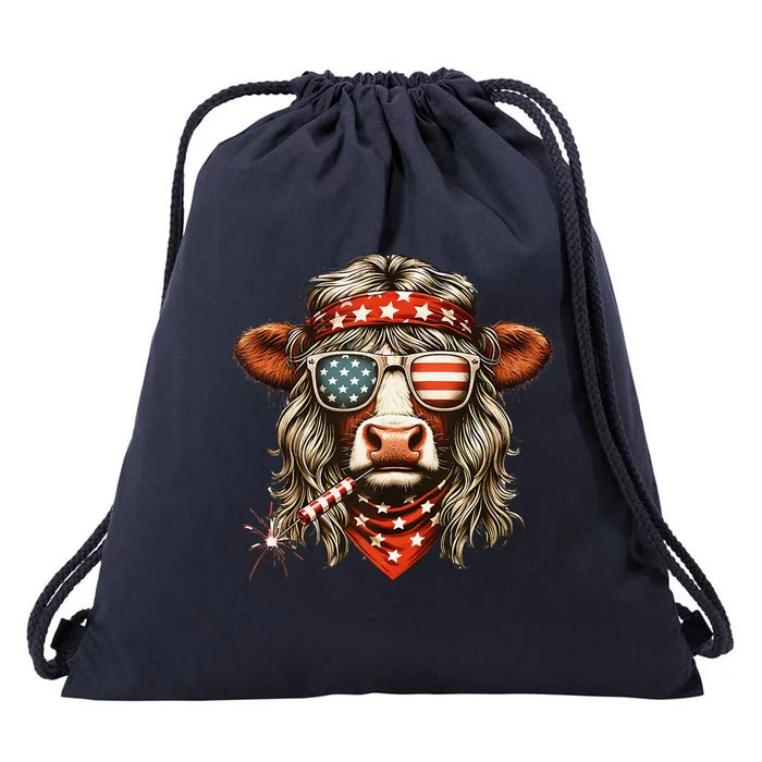 4th July Heifer Drawstring Bag