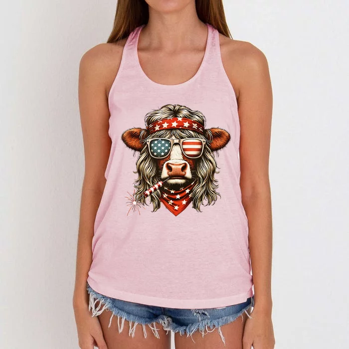 4th July Heifer Women's Knotted Racerback Tank