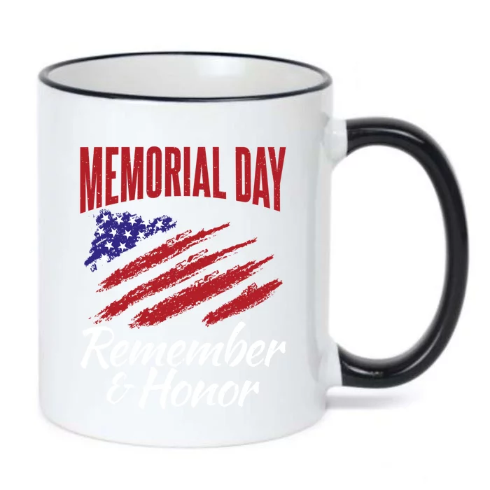 4th July Memorial Day Remember And Honor America Gift Black Color Changing Mug