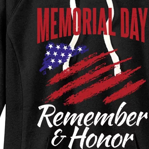 4th July Memorial Day Remember And Honor America Gift Women's Fleece Hoodie