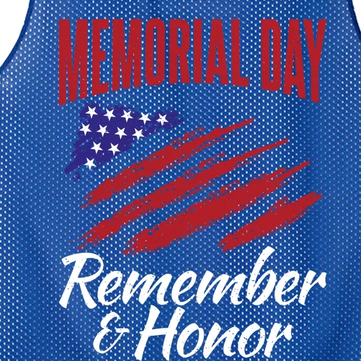 4th July Memorial Day Remember And Honor America Gift Mesh Reversible Basketball Jersey Tank