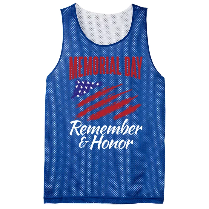 4th July Memorial Day Remember And Honor America Gift Mesh Reversible Basketball Jersey Tank