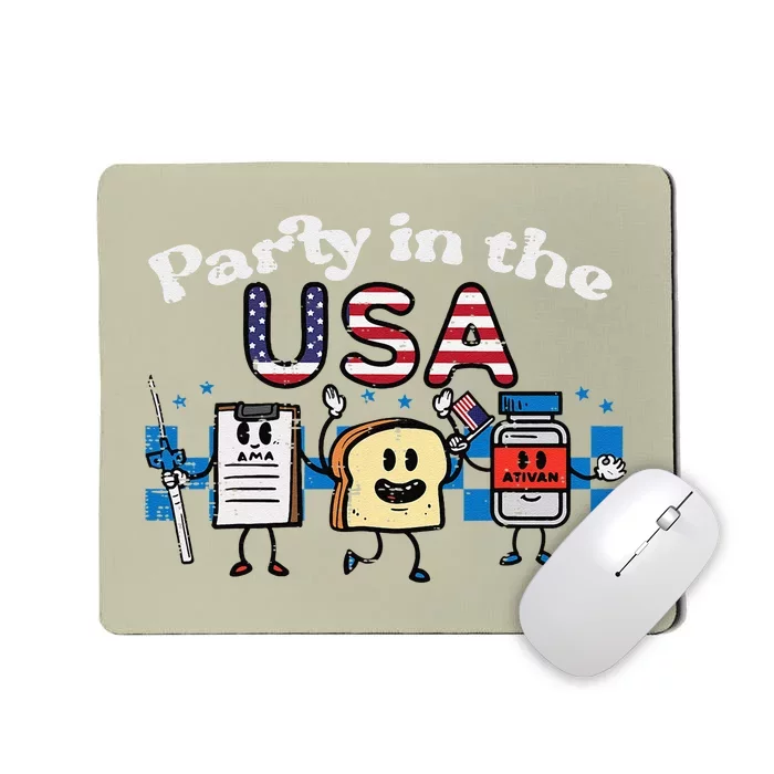 4th July Nurse Party Usa Ativan Scrub Top Patriot Gift Mousepad