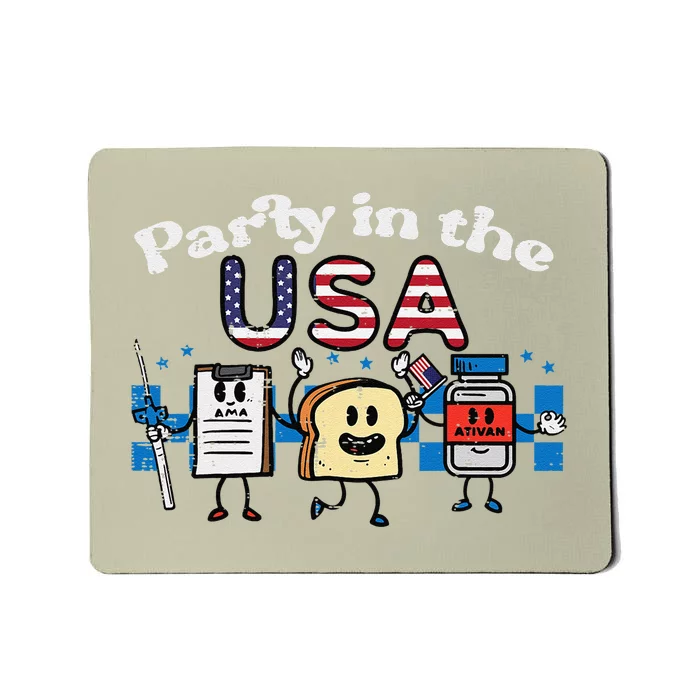 4th July Nurse Party Usa Ativan Scrub Top Patriot Gift Mousepad