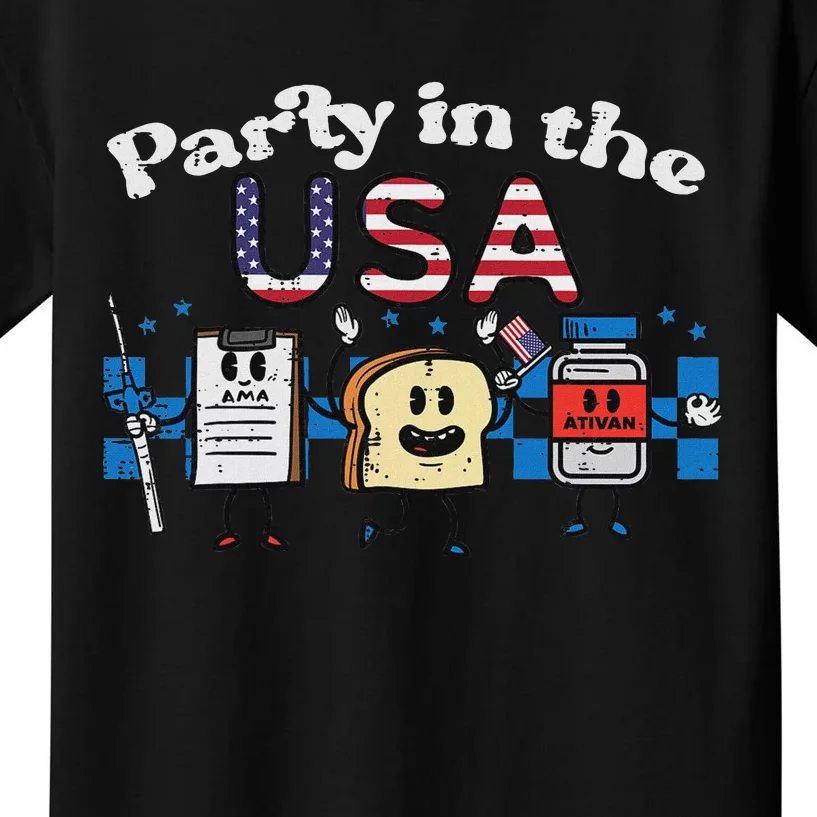 4th July Nurse Party Usa Ativan Scrub Top Patriot Women Kids T-Shirt