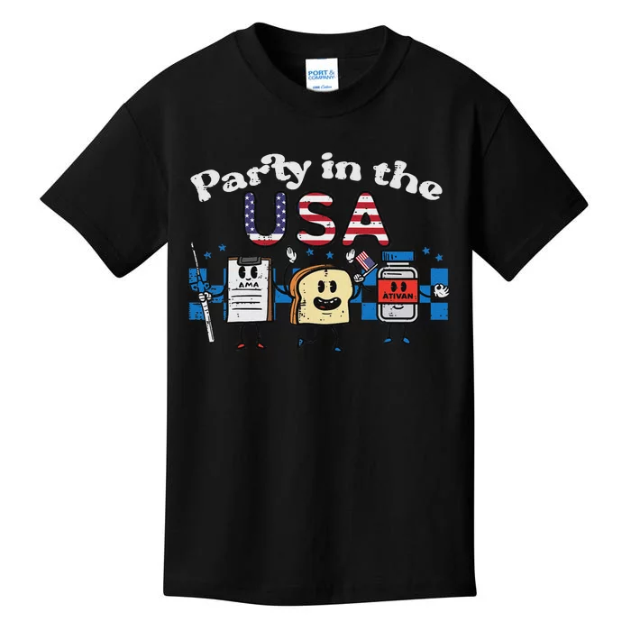 4th July Nurse Party Usa Ativan Scrub Top Patriot Women Kids T-Shirt