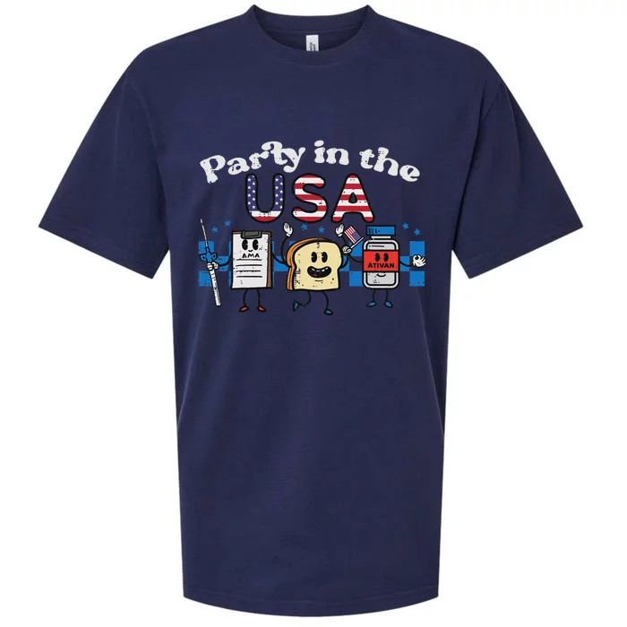 4th July Nurse Party Usa Ativan Scrub Top Patriot Women Sueded Cloud Jersey T-Shirt