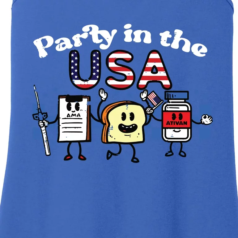 4th July Nurse Party Usa Ativan Scrub Top Patriot Ladies Essential Tank