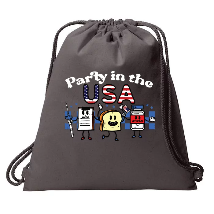 4th July Nurse Party Usa Ativan Scrub Top Patriot Drawstring Bag