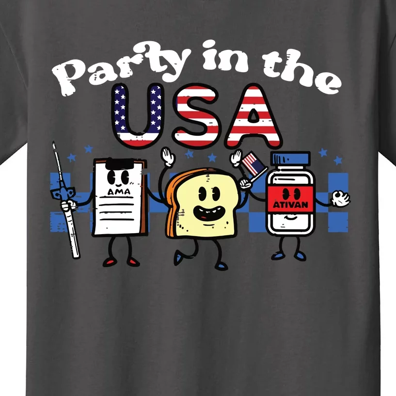 4th July Nurse Party Usa Ativan Scrub Top Patriot Kids T-Shirt