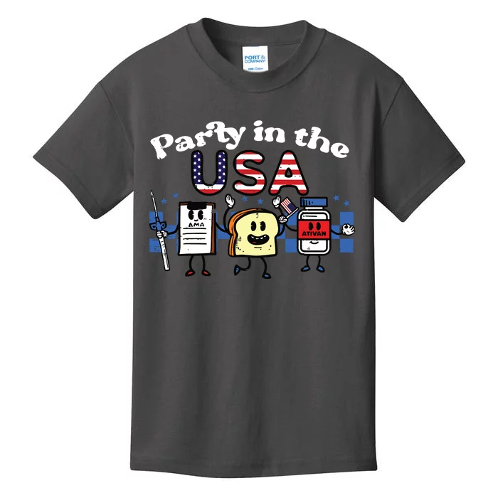 4th July Nurse Party Usa Ativan Scrub Top Patriot Kids T-Shirt