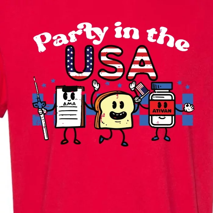 4th July Nurse Party Usa Ativan Scrub Top Patriot Garment-Dyed Heavyweight T-Shirt