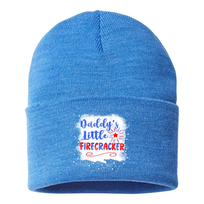 4th July Or Teens Daddys Little Firecracker Gift Sustainable Knit Beanie