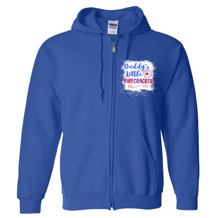 4th July Or Teens Daddys Little Firecracker Gift Full Zip Hoodie