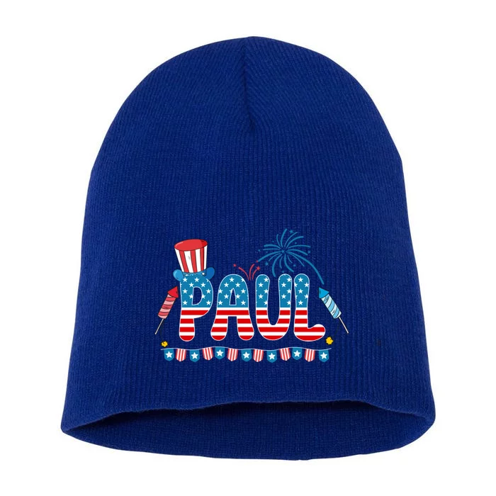 4th July Patriotic Bbq Holiday National Family Paul Cool Gift Short Acrylic Beanie