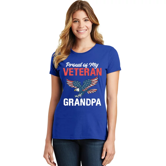 4th July Proud Of My Veteran Grandpa Grand Memorial Day Gift Women's T-Shirt