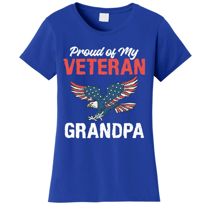 4th July Proud Of My Veteran Grandpa Grand Memorial Day Gift Women's T-Shirt