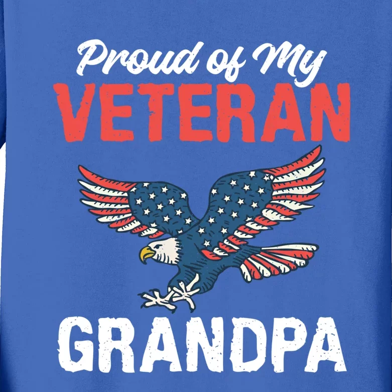 4th July Proud Of My Veteran Grandpa Grand Memorial Day Gift Kids Long Sleeve Shirt