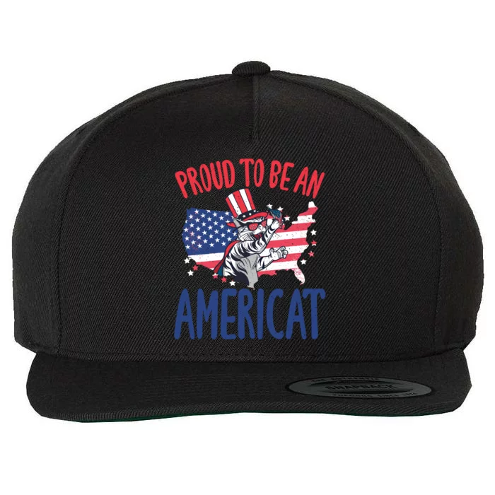 4th July Proud To Be An Americat Cat Lover Memorial Day Cool Gift Wool Snapback Cap