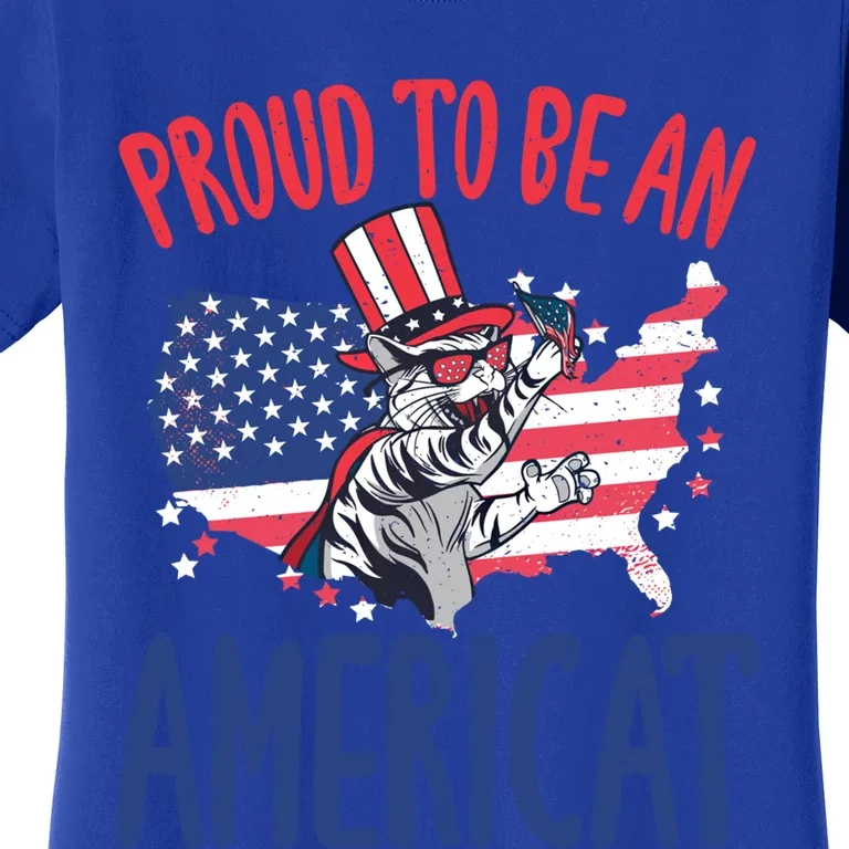 4th July Proud To Be An Americat Cat Lover Memorial Day Cool Gift Women's T-Shirt