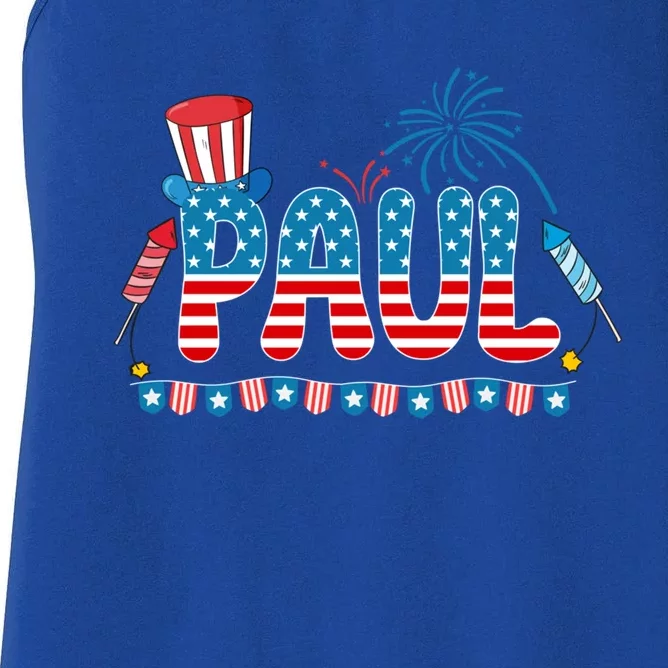 4th July Patriotic Bbq Holiday National Family Paul Gift Women's Racerback Tank