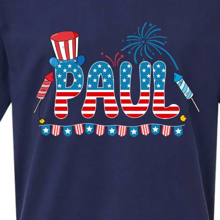 4th July Patriotic Bbq Holiday National Family Paul Gift Sueded Cloud Jersey T-Shirt