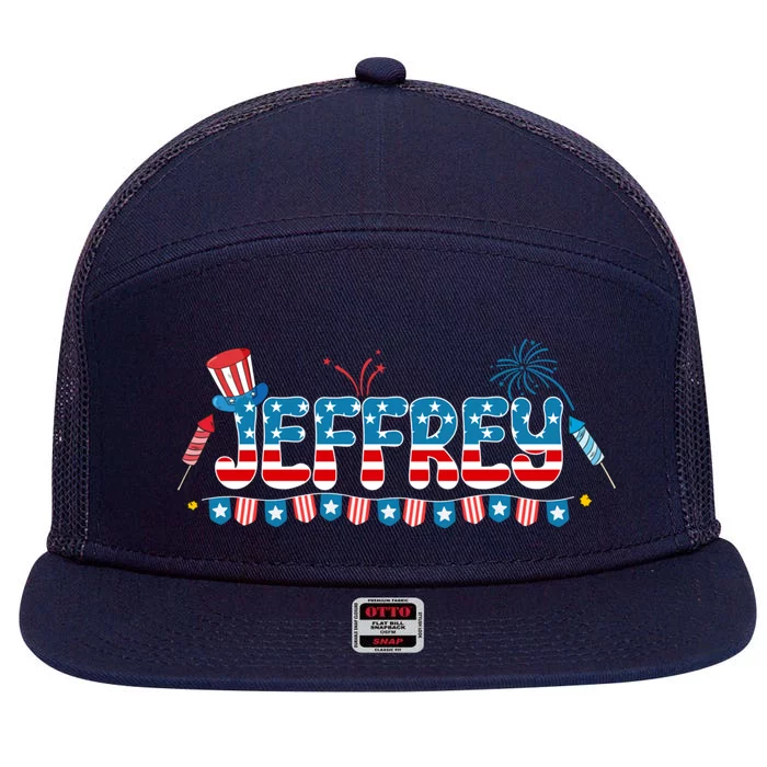 4th July Patriotic Bbq Holiday National Family Gift 7 Panel Mesh Trucker Snapback Hat