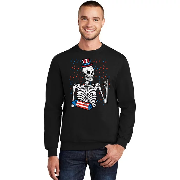 4th July Rocker Skeleton Patriotic Rock Men Kids Sweatshirt