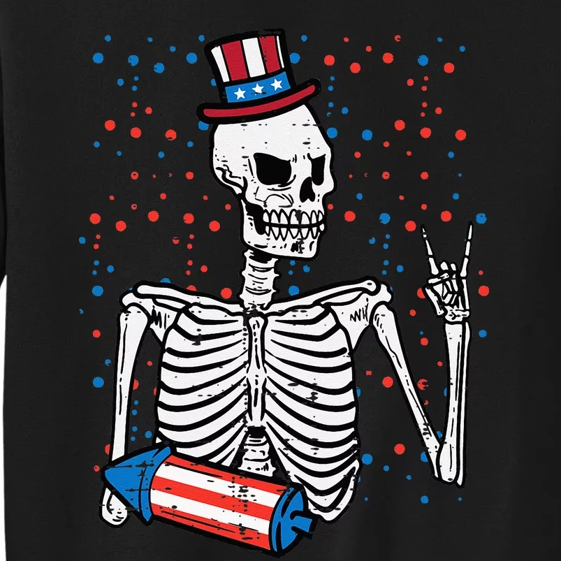 4th July Rocker Skeleton Patriotic Rock Men Kids Sweatshirt