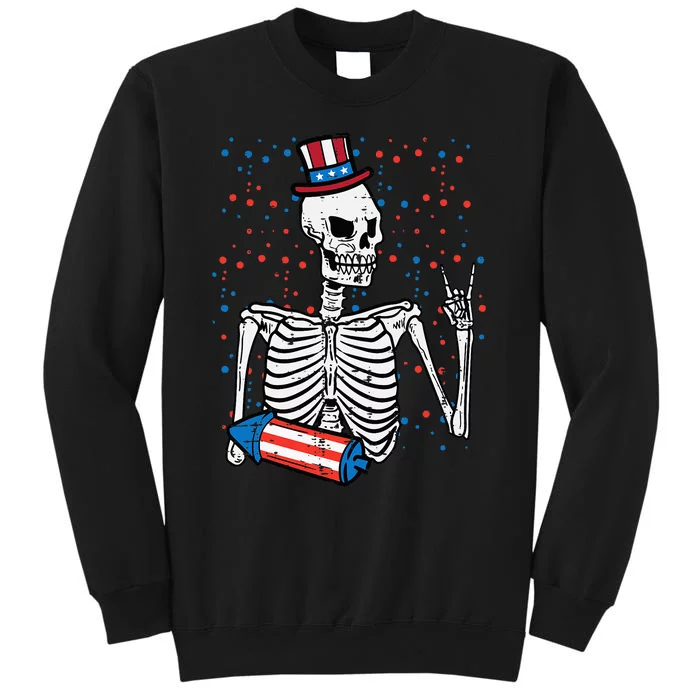 4th July Rocker Skeleton Patriotic Rock Men Kids Sweatshirt