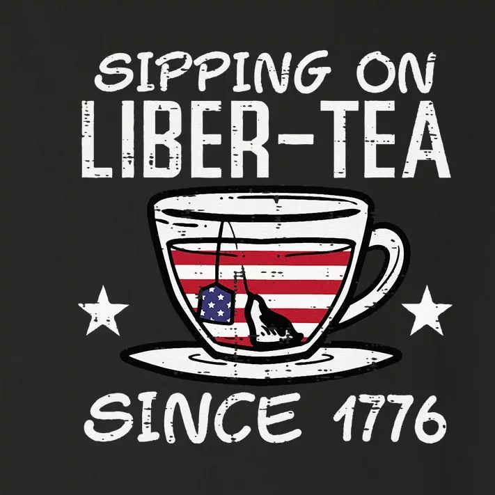 4th July Sipping Liber Tea Since 1776 USA America Toddler Long Sleeve Shirt