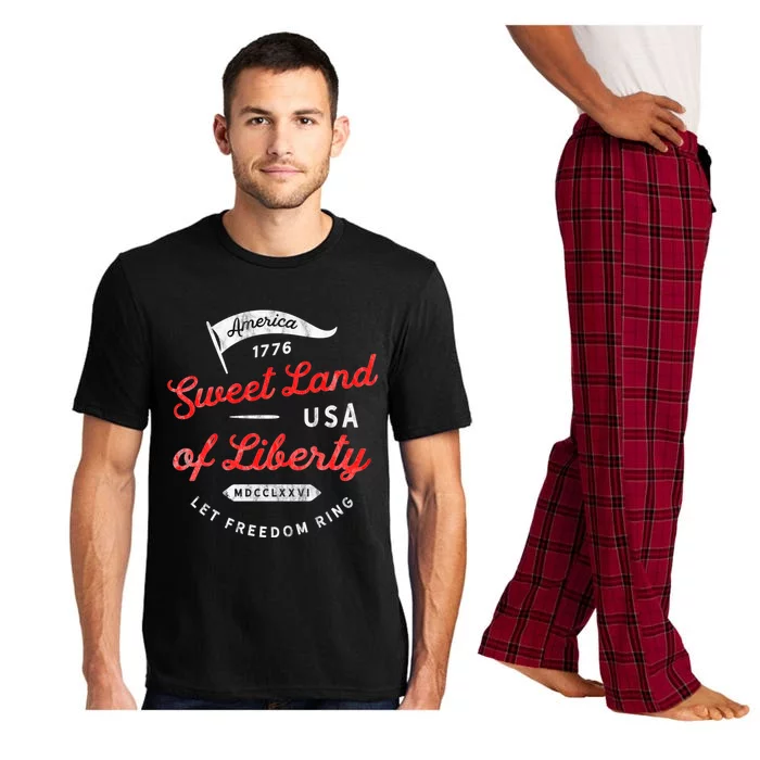 4th July Sweet Land Liberty America Freedom Ring Saying 1776 Meaningful Gift Pajama Set