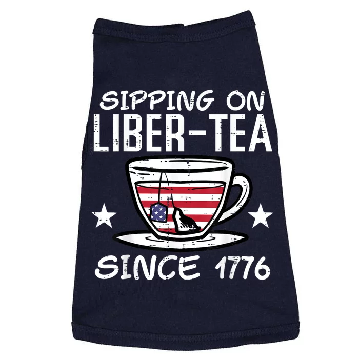 4th July Sipping Liber Tea Since 1776 USA America Women Men Doggie Tank