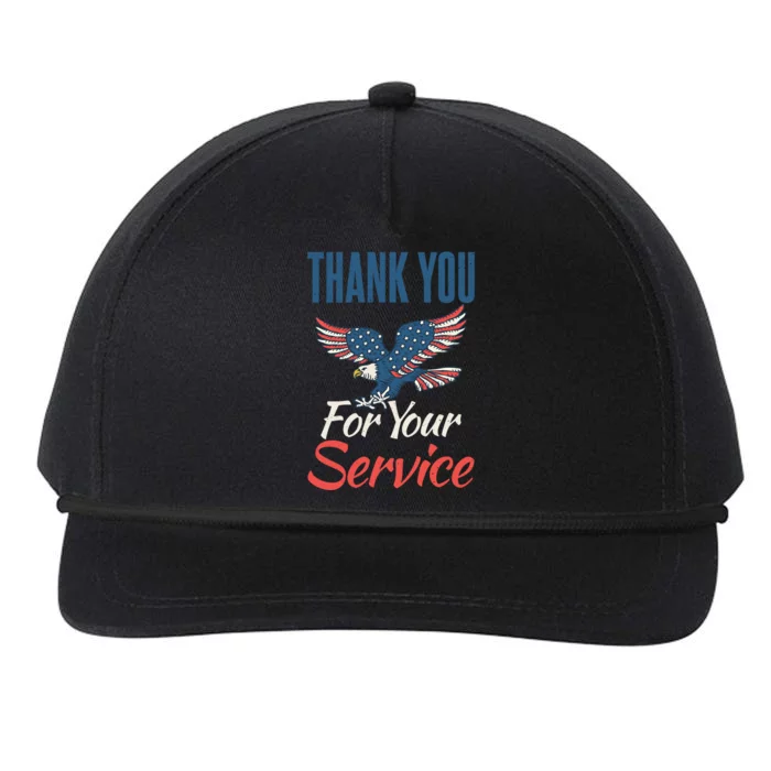 4th July Thank You For Your Service Veteran Memorial Day Cute Gift Snapback Five-Panel Rope Hat