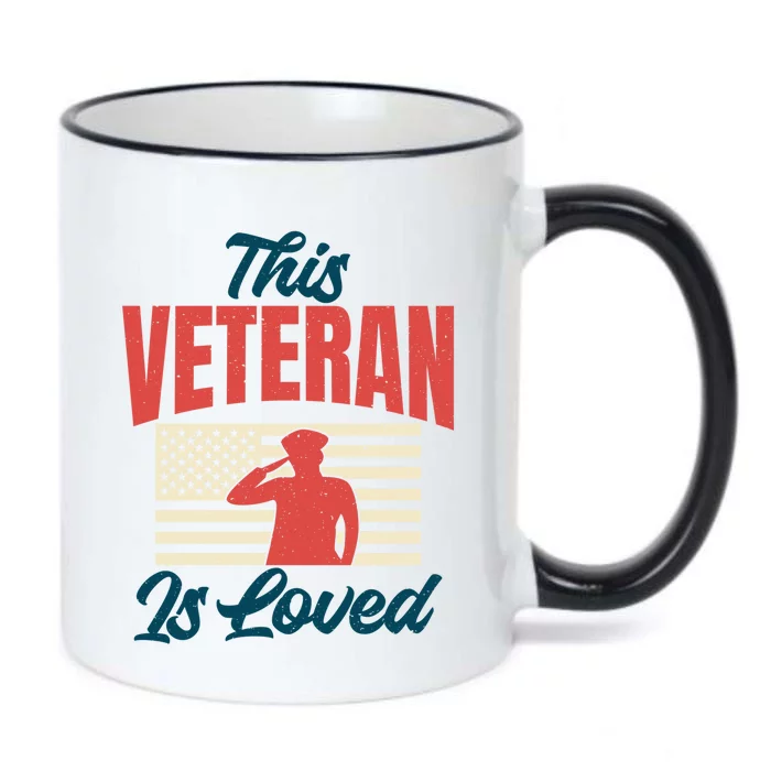 4th July This Veteran Is Loved Grandpa Dad Memorial Day Gift Black Color Changing Mug