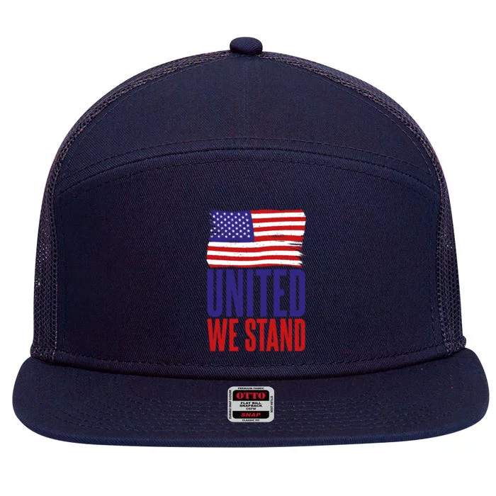 4th July United We Stand Memorial Day Cute Gift 7 Panel Mesh Trucker Snapback Hat