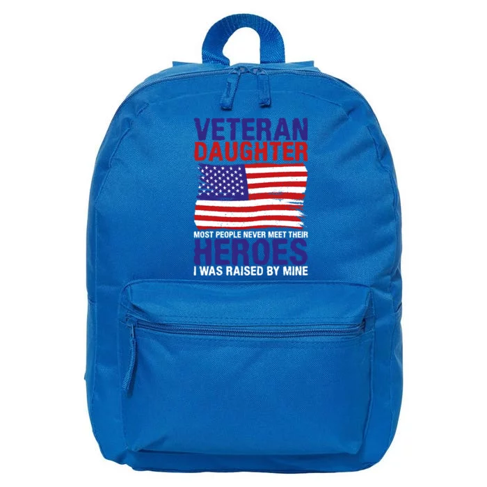 4th July Veteran Daughter Raised By A Hero Memorial Day Gift 16 in Basic Backpack