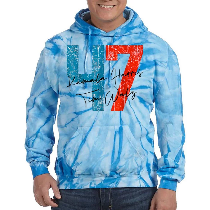 47 Kamala Harris Tim Walz Harris Waltz 2024 Tie Dye Hoodie