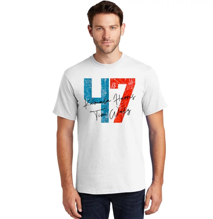 47 Kamala Harris Tim Walz Harris Waltz 2024 Tall T-Shirt