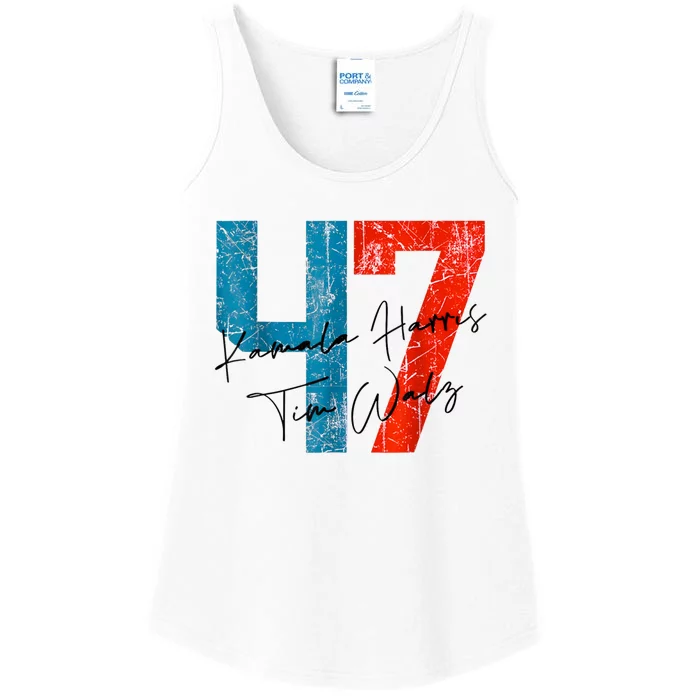 47 Kamala Harris Tim Walz Harris Waltz 2024 Ladies Essential Tank