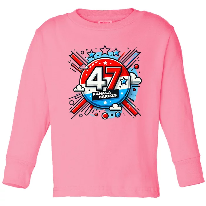 47 Kamala Harris Toddler Long Sleeve Shirt