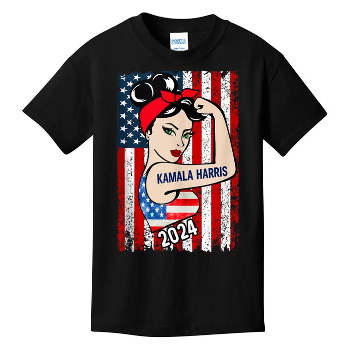 47 Kamala Harris 2024 President Election. America Flag Vote 47 Kamala Harris Kids T-Shirt